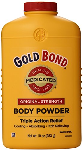 Product Cover Gold Bond Medicated Powder, 10 Ounce Containers (Pack of 3), Helps Soothe and Relieve Skin Irritations and Itching, Cools, Absorbs Moisture, Deodorizes