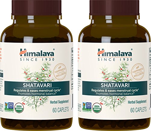 Product Cover Himalaya Organic Shatavari for Menstrual Regulation and Hormonal Balance, 1,300 mg, 2 Month Supply, 60 Caplets (2 Pack)