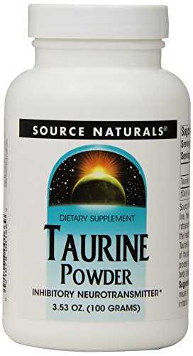 Product Cover Source Naturals Taurine Powder, Calming Neurotransmitter, 100 Grams (Pack of 3)
