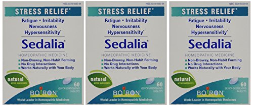 Product Cover Boiron Sedalia, 3 Pack (60 Tablets per Pack), Homeopathic Medicine for Stress Relief