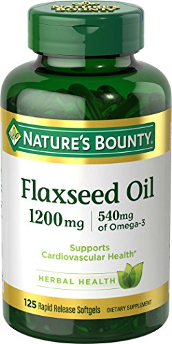 Product Cover Nature's Bounty Flaxseed Oil 1200 mg, 125 Rapid Release Softgels, Pack of 2