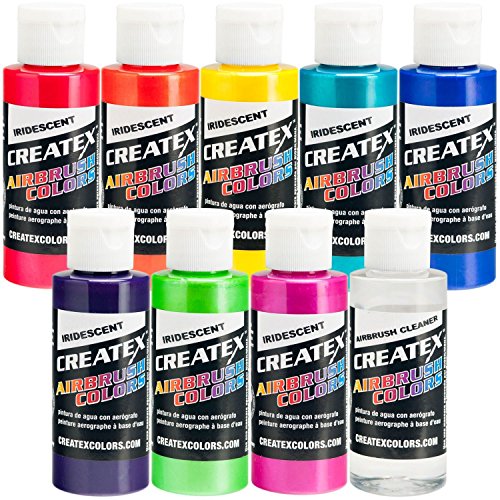 Product Cover Iridescent 8 Createx Airbrush Paint Colors Set 2 Oz Bottles