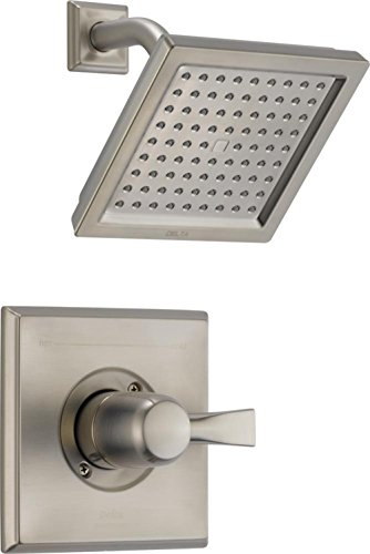 Product Cover Delta Faucet Dryden 14 Series Single-Function Shower Trim Kit with Single-Spray Touch-Clean Shower Head, Stainless T14251-SS (Valve Not Included)