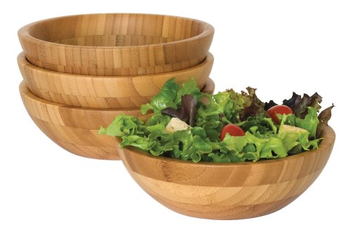 Product Cover Lipper International 8203-4 Bamboo Wood Salad Bowls, Small, 7