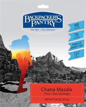 Product Cover Backpacker's Pantry Chana Masala, 2 Servings Per Pouch, Freeze Dried Food, 14 Grams of Protein, Vegan, Gluten Free