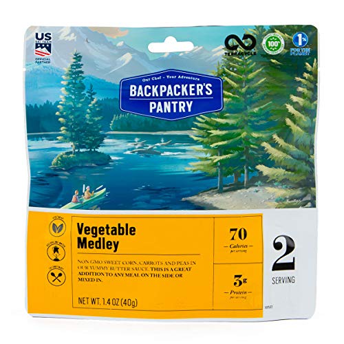 Product Cover Backpacker's Pantry Vegetable Medley, 2 Servings Per Pouch, Freeze Dried Food, 13 Grams of Protein, Vegetarian
