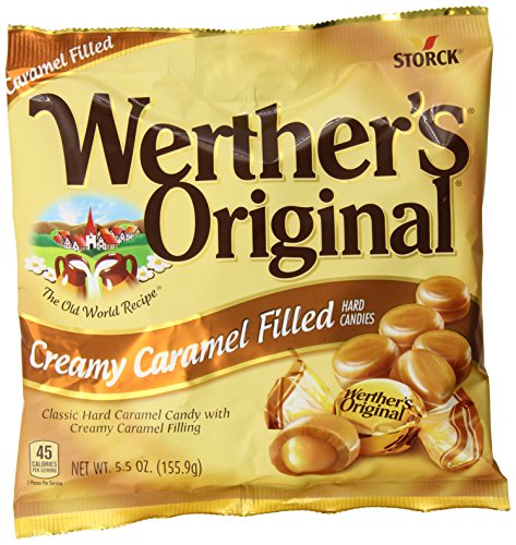 Product Cover WERTHER'S ORIGINAL Creamy Caramel Filled Hard Candies, 5.5 Ounce Bags (Pack of 12), Hard Candy, Bulk Candy, Individually Wrapped Candy Caramels, Caramel Candy Sweets, Bag of Candy, Hard Candy Bulk