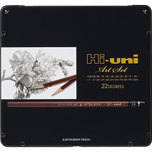 Product Cover Uni Hi-Uni Wooden Pencil Art Set - 10B to 10H - Box of 22 (HUAS)