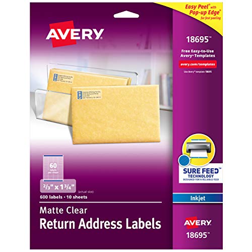 Product Cover Avery Matte Frosted Clear Return Address Labels for Inkjet Printers, 2/3