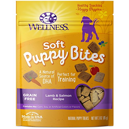 Product Cover Wellness Soft Puppy Bites Natural Grain Free Puppy Training Treats, Lamb & Salmon, 3-Ounce Bag