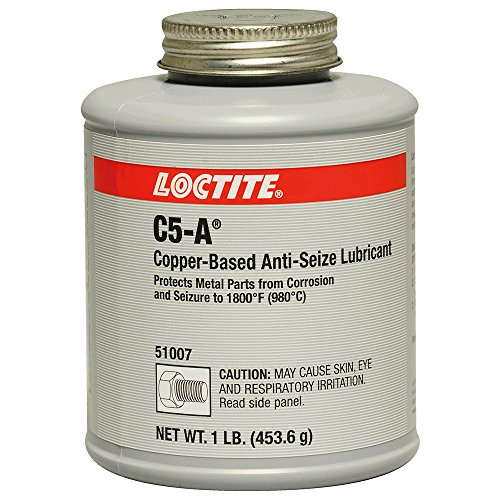 Product Cover Loctite 51007 Copper LB 8008 C5-A Anti-Seize Lubricant, -20 Degree F Lower Temperature Rating to 1800 Degree F Upper Temperature Rating, 1 lb. Brush Top Can