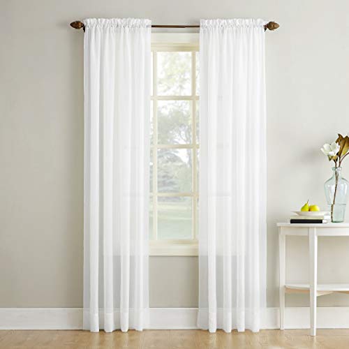 Product Cover No. 918 Erica Crushed Texture Sheer Voile Rod Pocket Curtain Panel, 51