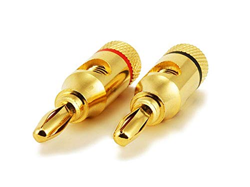 Product Cover Monoprice 24k Gold Plated Speaker Banana Plugs, Open Screw Type (1 Pair)