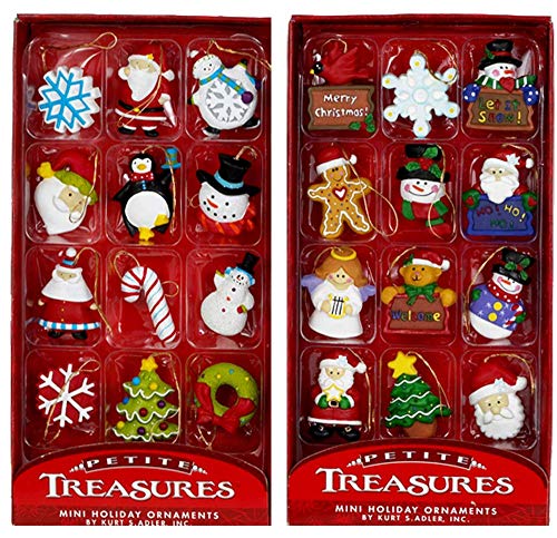 Product Cover Kurt Adler Petite Treasures 12-Piece Miniature Ornaments Set, 2 Pack