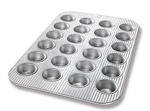 Product Cover USA Pan Bakeware Mini Cupcake and Muffin Pan, 24 Well, Nonstick & Quick Release Coating, Made in the USA from Aluminized Steel