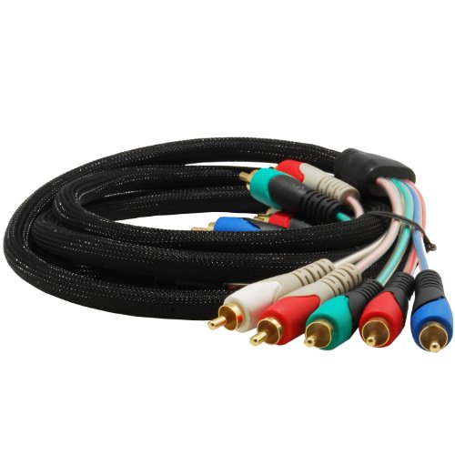 Product Cover Mediabridge Component Video Cables with Audio (6 Feet) - Gold Plated RCA to RCA - Supports 1080i
