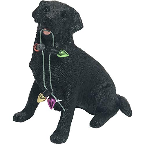 Product Cover Sandicast Black Labrador Retriever with Holiday Lights Christmas Ornament