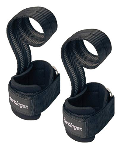 Product Cover Harbinger 360531  Big Grip No-Slip Nylon Lifting Straps with DuraGrip (Pair), Pro,Black