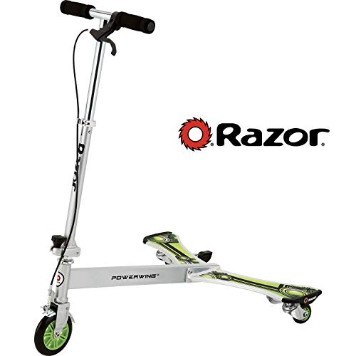 Product Cover Razor PowerWing DLX Caster Scooter - Silver/Green