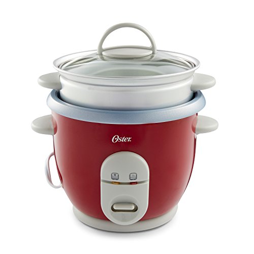 Product Cover Oster 6-Cup Rice Cooker with Steamer, Red (004722-000-000)