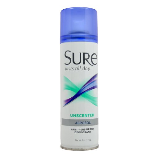 Product Cover Sure Anti-Perspirant & Deodorant Aerosol, Unscented 6 oz