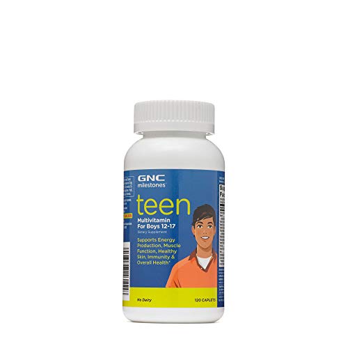 Product Cover GNC milestones Teen Multivitamin for Boys 12-17, Supports Energy, Muscle, Skin Immunity, 60 Servings