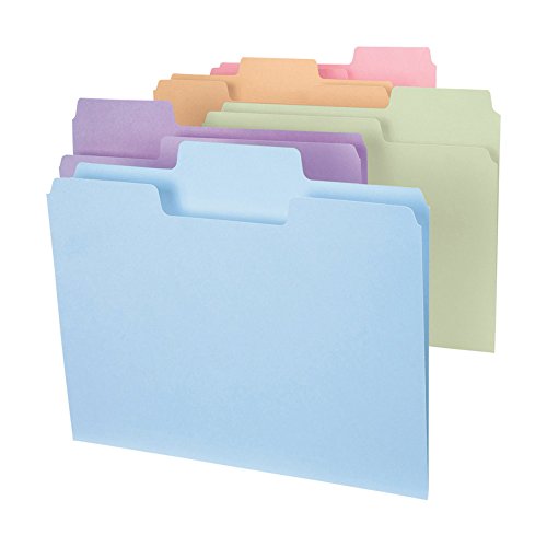Product Cover Smead SuperTab File Folder, Oversized 1/3-Cut Tab, Letter Size, Assorted Colors, 24 per Pack (11927)