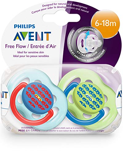 Product Cover Philips AVENT BPA Free Fashion Pacifier, 6-18 Months, 2 Pack (Colors and designs may vary)