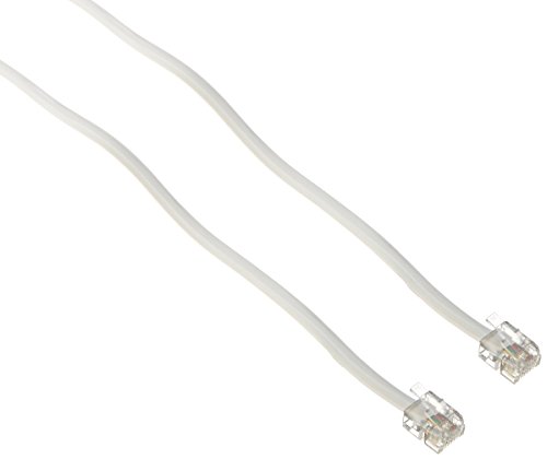 Product Cover Trisonic Telephone Extension Cord Phone Cable Foot, 50ft, White
