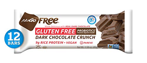 Product Cover NuGo Free Dark Chocolate Crunch, 9g Vegan Protein, Probiotics, Gluten Free, Soy Free, 170 Calories, 12 Count