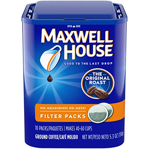 Product Cover Maxwell House Original Blend Ground Coffee, Medium Roast, 10 Filter Packs (Pack of 4)