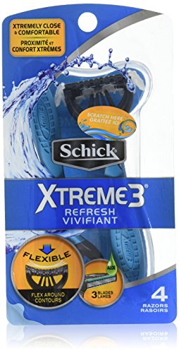 Product Cover Schick Xtreme 3 Refresh Disposable Razor with Scented Handle, 4 Count (Pack of 2)