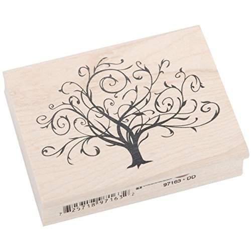 Product Cover Inkadinkado Flourished Fall Tree Wood Stamp for Arts and Crafts, 2.25'' W x 3.05'' L