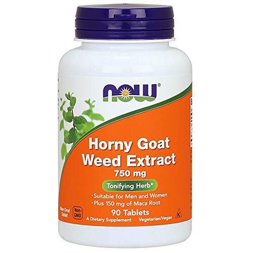 Product Cover Now Supplements, Horny Goat Weed Extract 750 mg Plus 150 mg of Maca Root, Tonifying Herb*, 90 Tablets