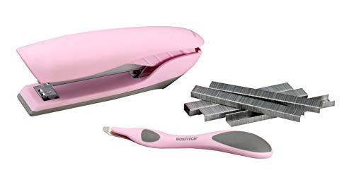 Product Cover Bostitch Velvet No-Jam Stapler Value Kit, Includes Staples and Magnetic Staple Remover, Pink (B326-PP-VLT-PNK)