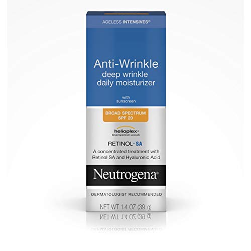 Product Cover Neutrogena Ageless Intensives Anti Wrinkle Cream - Facial Moisturizer with SPF 20 Sunscreen, Retinol and Hyaluronic Acid to Fight Signs of Aging, Retinol, Hyaluronic Acid, Glycerin 1.4 oz
