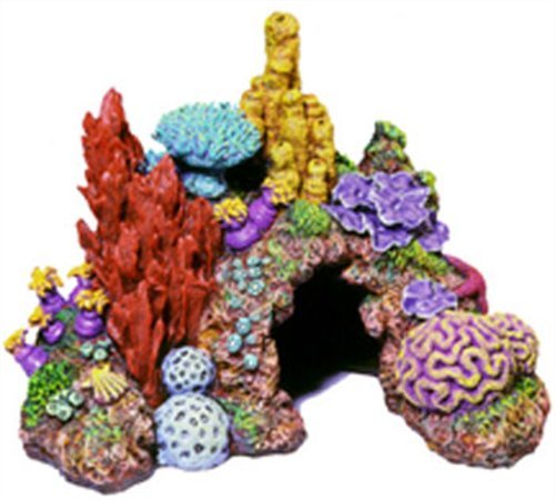 Product Cover Exotic Environments Caribbean Living Reef Aquarium Ornament, Mini , 4-Inch by 3-1/2-Inch by 3-1/2-Inch