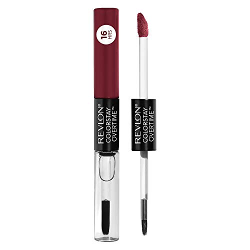 Product Cover Revlon Colorstay Overtime Lipcolor, Longwearing Liquid Lipstick with Clear Lip Gloss, with Vitamin E, 280 Stay Currant, 0.8 Oz