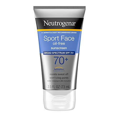 Product Cover Neutrogena Sport Face Oil-Free Lotion Sunscreen with Broad Spectrum SPF 70+, Sweatproof & Waterproof Active Sunscreen, 2.5 fl. oz