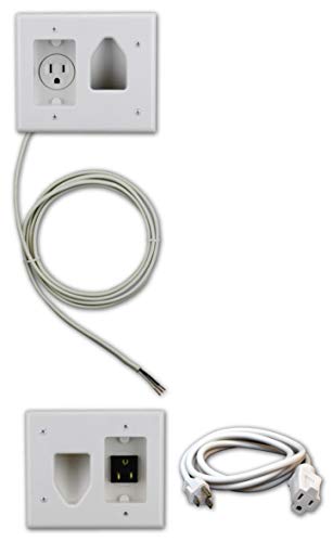 Product Cover DataComm Electronics 50-3323-WH-KIT Flat Panel TV Cable Organizer Kit with Power Solution - White