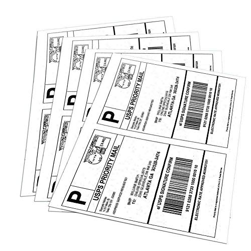 Product Cover Half Sheet Self Adhesive Shipping Labels for Laser & Inkjet Printers, 200 Count (BL-G8511-100)