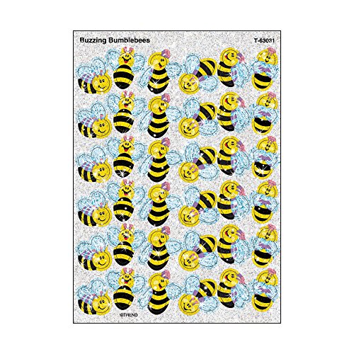 Product Cover Trend Enterprises Buzzing Bumblebees Sparkle Stickers (72 Piece), Multi