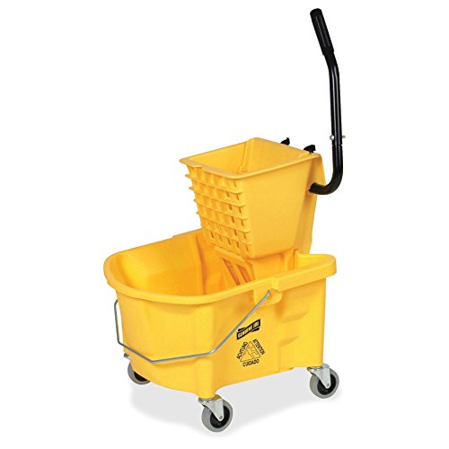Product Cover Genuine Joe GJO60466 Splash Guard Mop Bucket/Wringer, 6.50 Gallon Capacity, Yellow