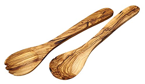 Product Cover Naturally Med Olive Wood Salad Servers