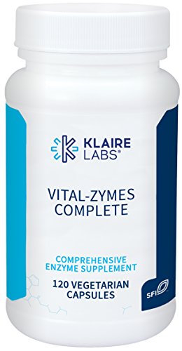 Product Cover Klaire Labs Vital-Zymes Complete Digestive Enzymes - 20 Broad Spectrum Active Enzymes (DPP-IV Activity) to Help Breakdown Proteins, Peptides, Carbs, Sugars, Fats & Fibers (120 Capsules)