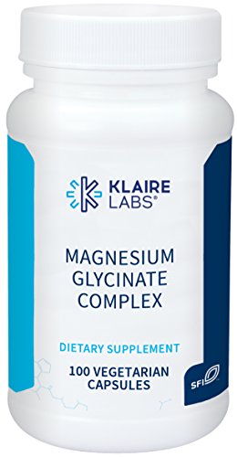 Product Cover Klaire Labs Magnesium Glycinate Complex - 100 mg Bisglycinate Chelate Blend, Formulated to be Easy on the Stomach & Hypoallergenic (100 Capsules)