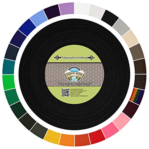 Product Cover Country Brook Design - Polypropylene Webbing (1 Inch) (Black, 50 Yards)