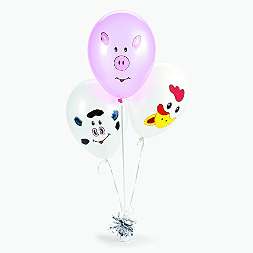 Product Cover Fun Express-Make Your Own Farm Animal Balloons- 12 Latex Balloons, 9