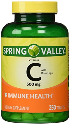 Product Cover Spring Valley - Vitamin C with Rose Hips 500 mg, Twin Pack, 250 Tablets Each Bottle