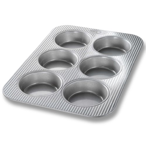 Product Cover USA Pan 1240HM Bakeware Mini Round Cake and Cinnamon Roll Pan, 6 Well, Nonstick & Quick Release Coating, Made in the USA from Aluminized Steel, 15-3/4 by 11